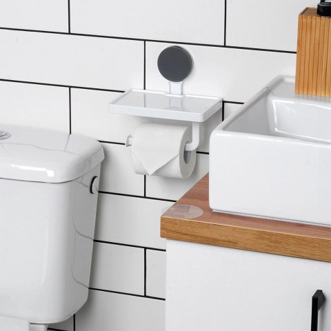 Uchwyt na Papier Toaletowy z Półką BATHROOM na Przyssawkę 18 x 17,5 cm