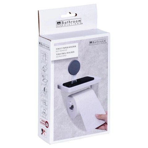 Uchwyt na Papier Toaletowy z Półką BATHROOM na Przyssawkę 18 x 17,5 cm