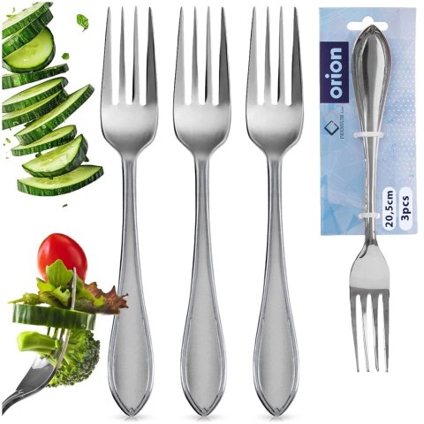 Widelce Stołowe Stal Nierdzewna 20,5 cm ORION Zestaw 3 szt. Zmywarka