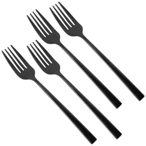 Widelczyki Deserowe Stal Czarne 15 cm EXCELLENT HOUSEWARE Zestaw 4 szt.