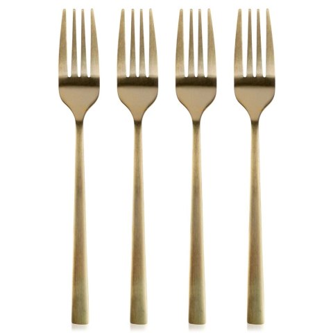 Widelczyki Deserowe Stal Złote 15 cm EXCELLENT HOUSEWARE Zestaw 4 szt.