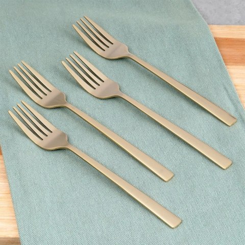 Widelczyki Deserowe Stal Złote 15 cm EXCELLENT HOUSEWARE Zestaw 4 szt.