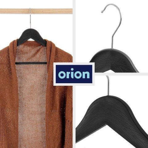 Wieszaki na Ubrania Czarne 3 szt. ORION Obrotowe Imitacja Drewna 42,5 cm