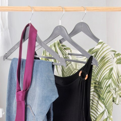 Wieszaki na Ubrania Szare 3 szt. ORION Obrotowe Imitacja Drewna 42,5 cm