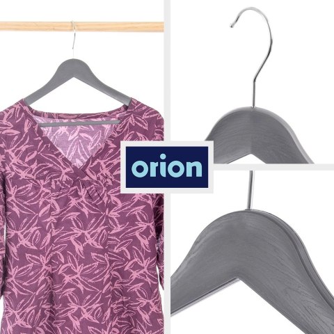 Wieszaki na Ubrania Szare 3 szt. ORION Obrotowe Imitacja Drewna 42,5 cm