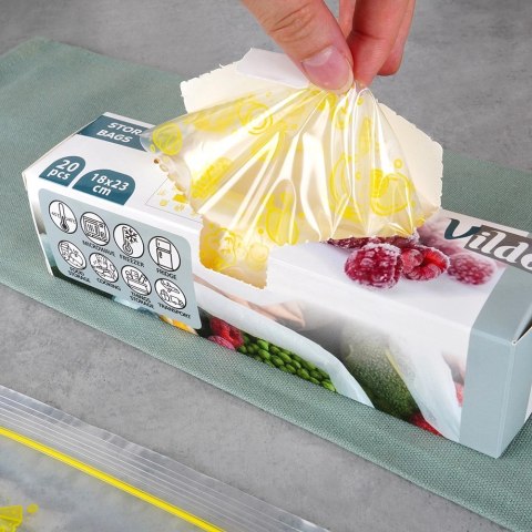 Woreczki Strunowe do Żywności 20 szt. VILDE 18 x 23 cm z Zamknięciem