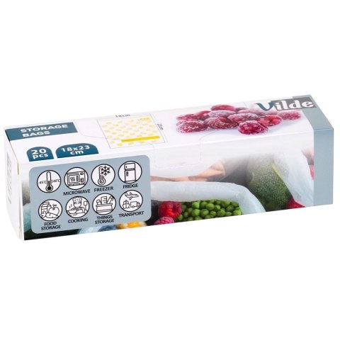 Woreczki Strunowe do Żywności 20 szt. VILDE 18 x 23 cm z Zamknięciem