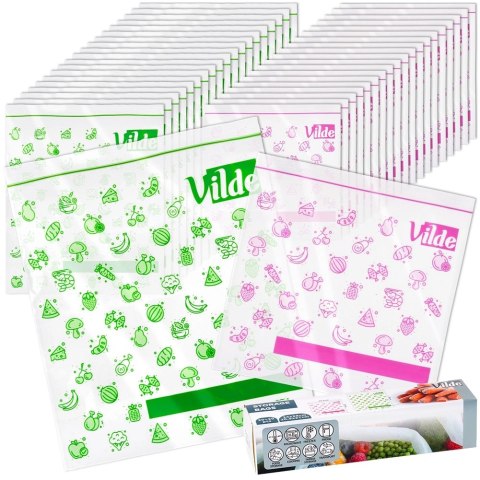 Woreczki Strunowe do Żywności 40 szt. VILDE Dwa Rozmiary M/L