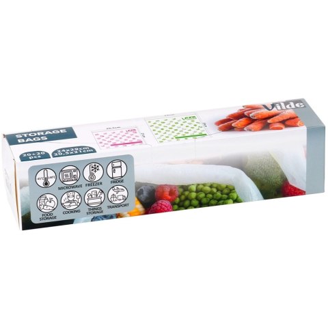 Woreczki Strunowe do Żywności 40 szt. VILDE Dwa Rozmiary M/L