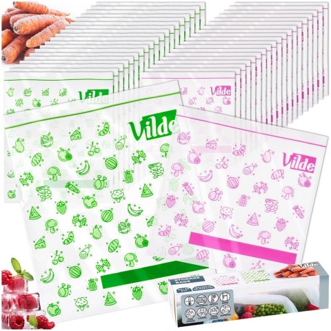 Woreczki Strunowe do Żywności 40 szt. VILDE Dwa Rozmiary M/L