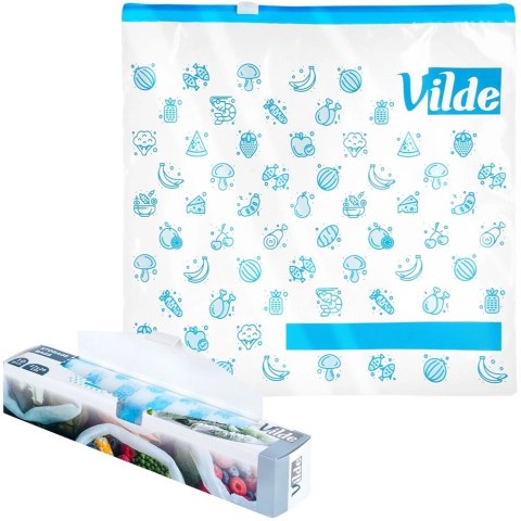 Woreczki Strunowe do Żywności 10 szt. VILDE z Suwakiem 27 x 26 cm