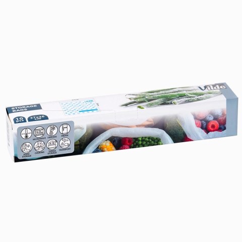 Woreczki Strunowe do Żywności 10 szt. VILDE z Suwakiem 27 x 26 cm