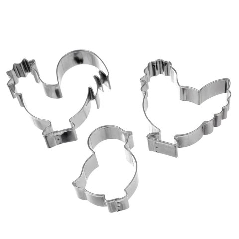 Wykrawacze do Ciastek 3 szt. ORION Kogut Kura Pisklę Stal Nierdzewna