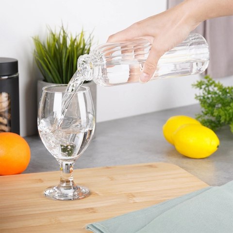 Butelka na Wodę VILDE Szklana 500 ml Zakrętka Bambus Borokrzem