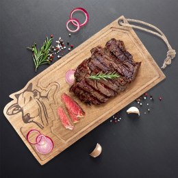 Deska Mangowiec ORION 45 x 22 cm z Rowkiem i Głową Byka do Serwowania