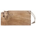 Deska Mangowiec ORION 45 x 22 cm z Rowkiem i Głową Byka do Serwowania