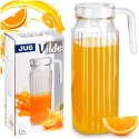Dzbanek Szklany do Lodówki VILDE 1 L Wąski Ryflowany z Pokrywką