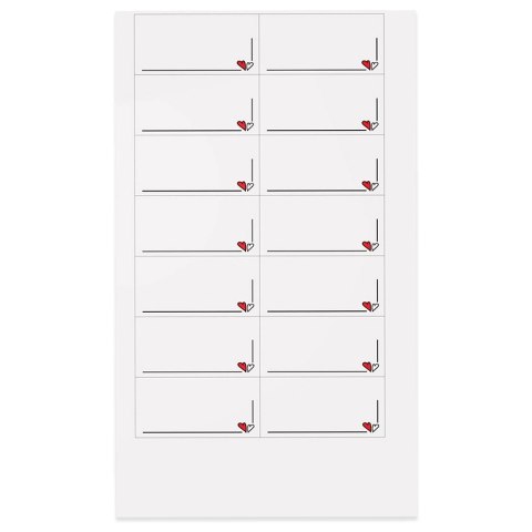 Etykiety Samoprzylepne na Słoiki ORION 28 szt. Prostokąt z Sercem