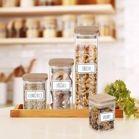 Etykiety Samoprzylepne na Słoiki ORION WHITELINE 28 szt. Białe Prostokątne