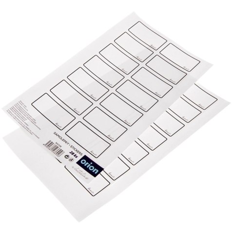 Etykiety Samoprzylepne na Słoiki ORION WHITELINE 28 szt. Białe Prostokątne