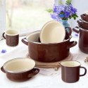 Garnek Emaliowany 600 ml ORION BROWN Retro 14 cm Indukcja Zmywarka
