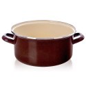 Garnek Emaliowany 4 L ORION BROWN Retro Średnica 24 cm Indukcja