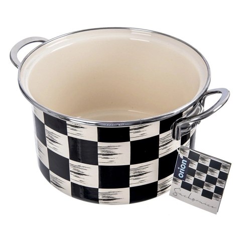 Garnek Emaliowany 4 L ORION SZACHOWNICA 22 cm Indukcja Zmywarka