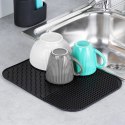 Mata do Suszenia Naczyń 34 x 26,5 cm Silikonowa Czarna z Rowkami VILDE