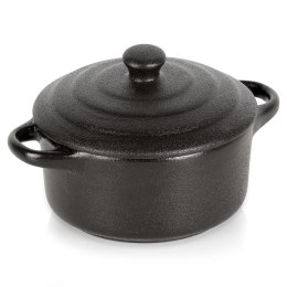 Miseczka do Zapiekania 150 ml Porcelanowa Czarna z Pokrywką VILDE
