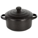 Miseczka do Zapiekania 150 ml Porcelanowa Czarna z Pokrywką VILDE