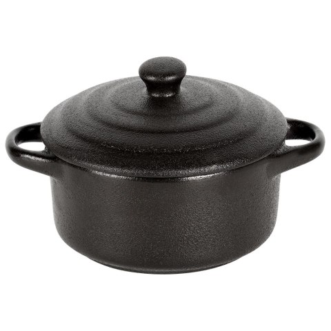 Miseczka do Zapiekania 150 ml Porcelanowa Czarna z Pokrywką VILDE