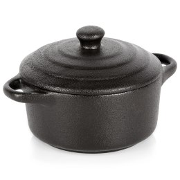 Miseczka do Zapiekania 300 ml Porcelanowa Czarna z Pokrywką VILDE