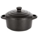 Miseczka do Zapiekania 300 ml Porcelanowa Czarna z Pokrywką VILDE