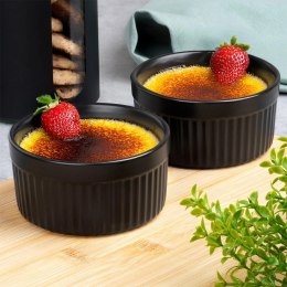 Miseczki do Zapiekania 10 x 5 cm 260 ml Porcelanowe Czarne 2 szt VILDE