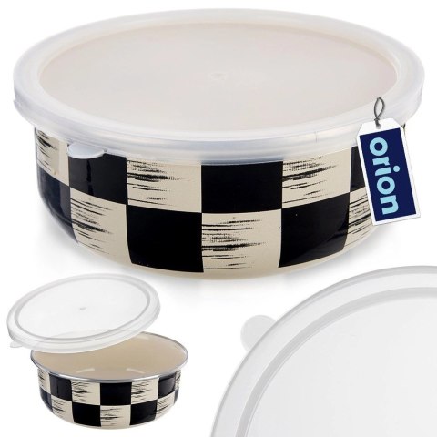 Miska Emaliowana SZACHOWNICA 1,5 L z Pokrywką Żaroodporna Zmywarka ORION