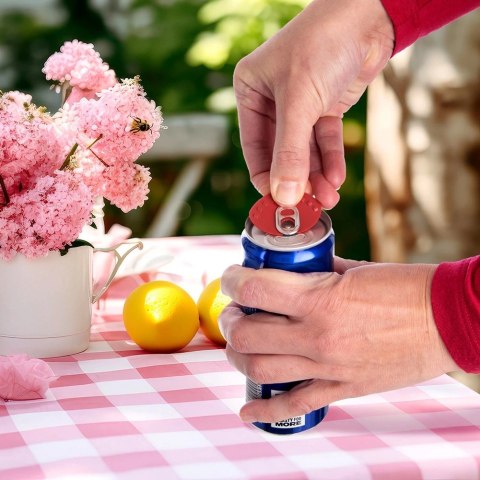 Otwieracz do Puszek 2w1 6 szt 4,5 x 3,5 cm ORION Czerwony Nakładka Ochronna