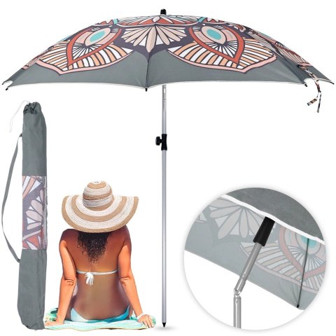 Parasol Plażowy Regulowany 180 cm VILDE Składany z Torbą UPF 50+
