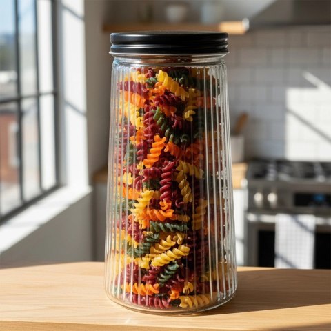 Pojemnik na produkty sypkie szklany z pokrywką 1,4 l