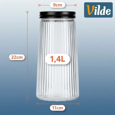 Pojemnik na produkty sypkie szklany z pokrywką 1,4 l