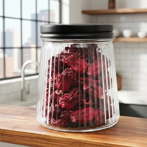 Pojemnik na produkty sypkie szklany z pokrywką 700 ml