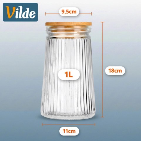 Pojemnik na produkty sypkie szklany z pokrywką i uszczelką 1 l