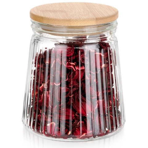 Pojemnik na produkty sypkie szklany z pokrywką i uszczelką 700 ml