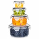 Zestaw 4 Pojemników Lunchbox Okrągły Szczelny VILDE Mikrofala Zmywarka