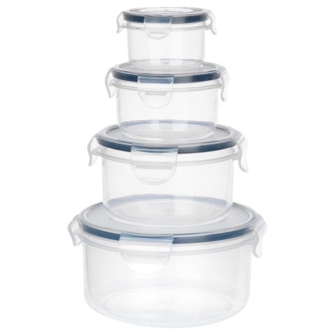 Zestaw 4 Pojemników Lunchbox Okrągły Szczelny VILDE Mikrofala Zmywarka