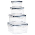 Zestaw 4 Pojemników Lunchbox Kwadrat Szczelny VILDE Mikrofala Zmywarka