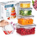 Zestaw 4 Pojemników Lunchbox Kwadrat Szczelny VILDE Mikrofala Zmywarka
