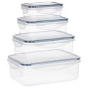 Zestaw 4 Pojemników Lunchbox Prostokąt Szczelny VILDE Mikrofala Zmywarka