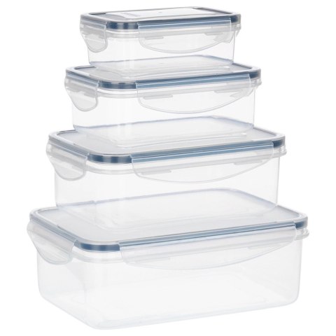 Zestaw 4 Pojemników Lunchbox Prostokąt Szczelny VILDE Mikrofala Zmywarka