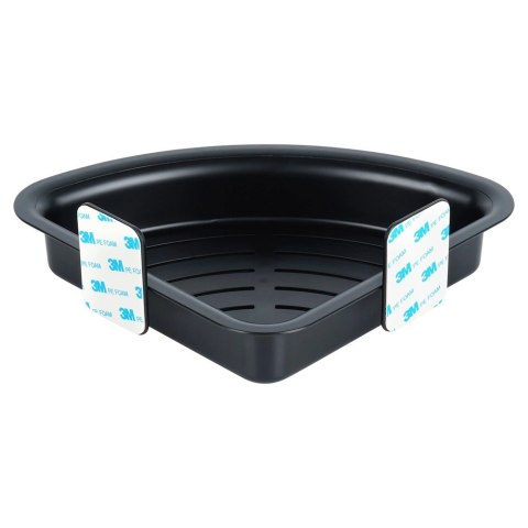 Półka Pod Prysznic Narożna Czarna Przyklejana Taśma 3M VILDE