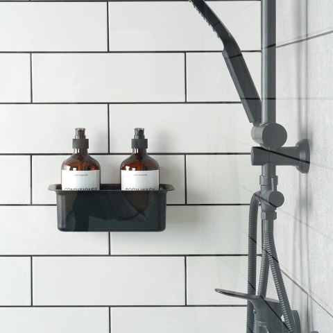 Półka Pod Prysznic Czarna Prostokątna Przyklejana Taśma 3M VILDE